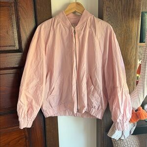 Maeve Pastel Pink Lightweight Bomber Jacket